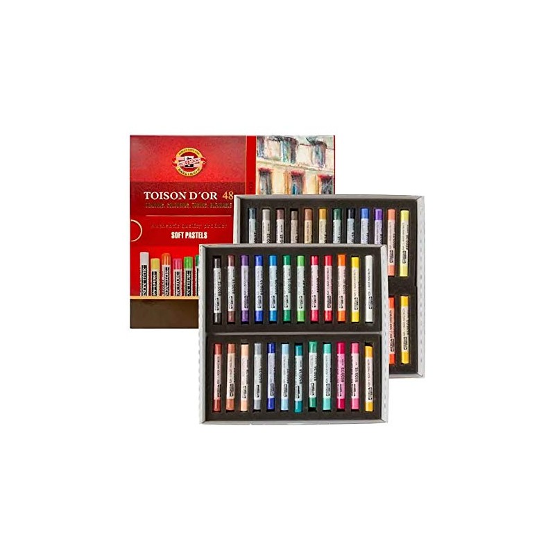 KOH-I-NOOR TOISON D'OR 8516 Weiche Künstler-Pastellkreiden im Pappetui (48 Stück)