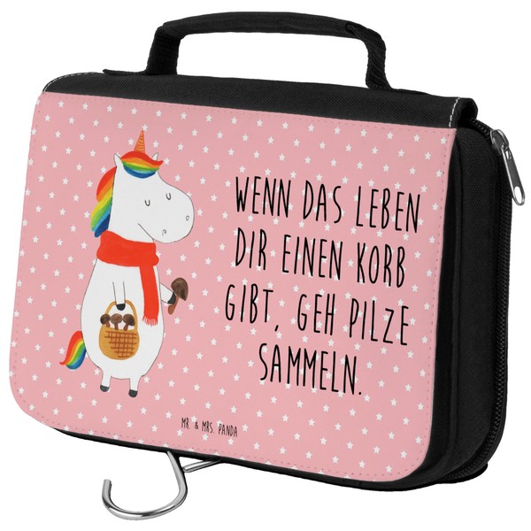 Mr. & Mrs. Panda Toiletry Bag Unicorn Mushroom, red, Hand