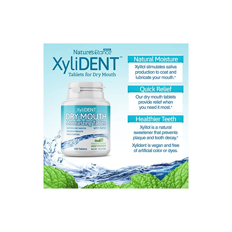 Xylident Xylitol Tabletas Alivio Boca Seca Estimula Saliva Refresca Aliento