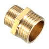 sourcing map Brass Pipe Fitting Reducing Hex Nipple 1/2 BSP