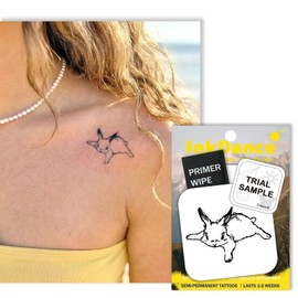 Semi-Permanent Tattoo, Cute Splooting Bunny, Lazy Rabbit, Long Lasting Temporary Tattoos, Waterproof Plant-Based Ink, Lasts 1-2 Weeks, Color Develops in 24 Hours MNF202