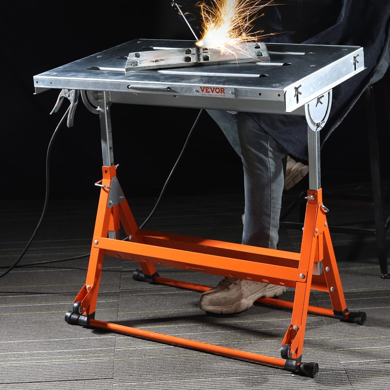 VEVOR Welding Table Foldable 30"x20", Welding Workbench Table 400lbs Load