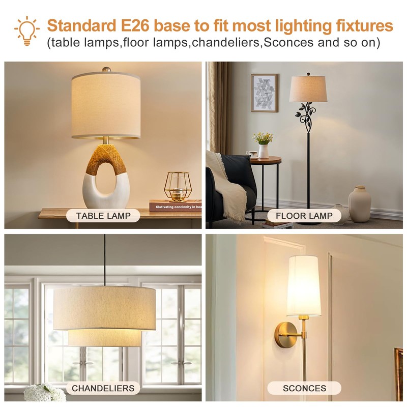 aooshine Dimmable LED Light Bulb 6W 3 Color Temperatures, 3000K/5000K/4000K