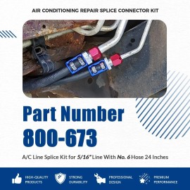 800-673 Air Conditioning Line Splice Connector Kit For 5/16" Line to Hose Repair