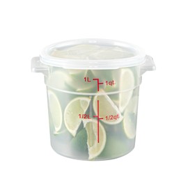 Restaurantware-LID ONLY: Met Lux Food Container Lid, 1 Round Lid For Storage Container - Containers Sold Separately, With Pull-Corner Tab, Translucent Plastic Lid, Dishwashable, Freezable