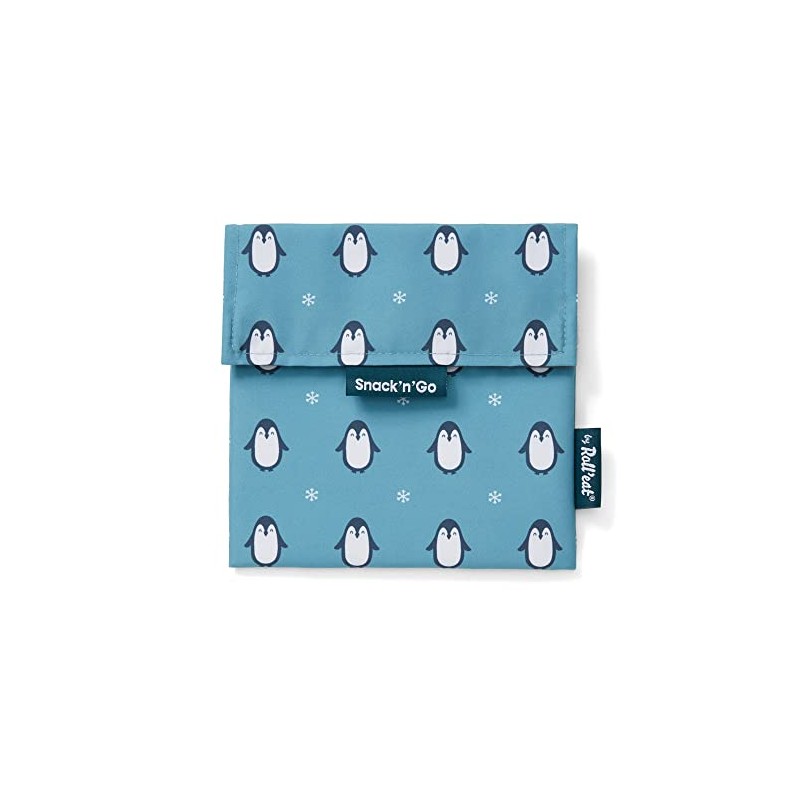 Roll'eat Snack'n'Go Animals Reusable Sandwich Holder, Eco-Friendly, BPA Free, Penguin