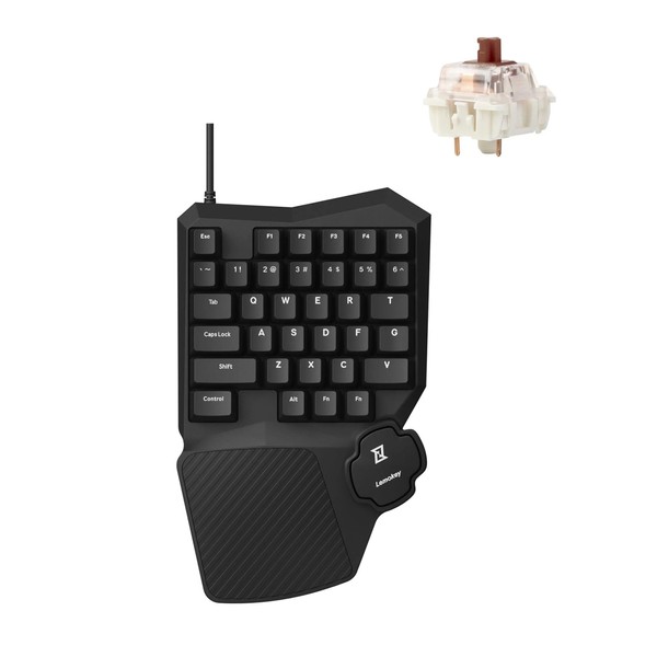 LEMOKEY X0 One Handed Gaming Keyboard, 35 Keys North-Facing Red