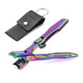 VOGARB Nail Clippers For Thick Nails Large Wide Jaw Opening Cutter with Safety Lock Heavy Duty For Toenail Fingernail No Splash Trimmer With Catcher For Men Women Adults Seniors (Rainbow)
