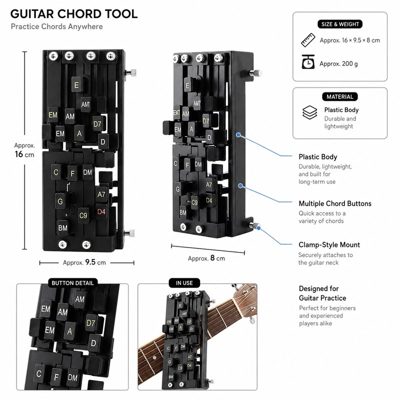 Guitar Chord Tool for Beginner Practice – One-Key Chord Helper