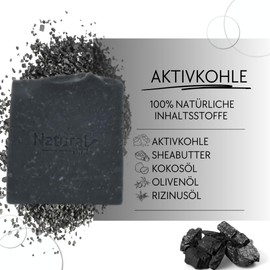 Natural Cilt Active Charcoal Soap, 100% Natural Soap, Without Harmful Ingredients, Certified, Handmade Shower Soap for All Skin Types, Shower Gel, Natural Cosmetics, Pack of 3