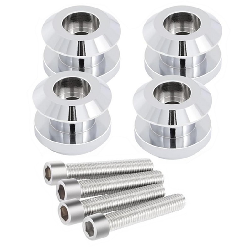 4Pcs Aluminum Bungee Buttons Rear Backrest Passenger Grab Handles Mounting