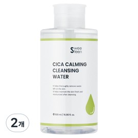Sweetin Cica Calming Cleansing Water, 2, 500ml / 스위틴 시카 카밍 클렌징 워터, 2개, 500ml