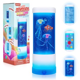 Sensory Toys for Autism, 3 in 1 Sensory Lights with 7 Color, Night Light for Kids, Autism Sensory Equipment,Jellyfish Lamp Birthday Christmas Gifts for Boys Girls Age 5 6 7 8 9 10