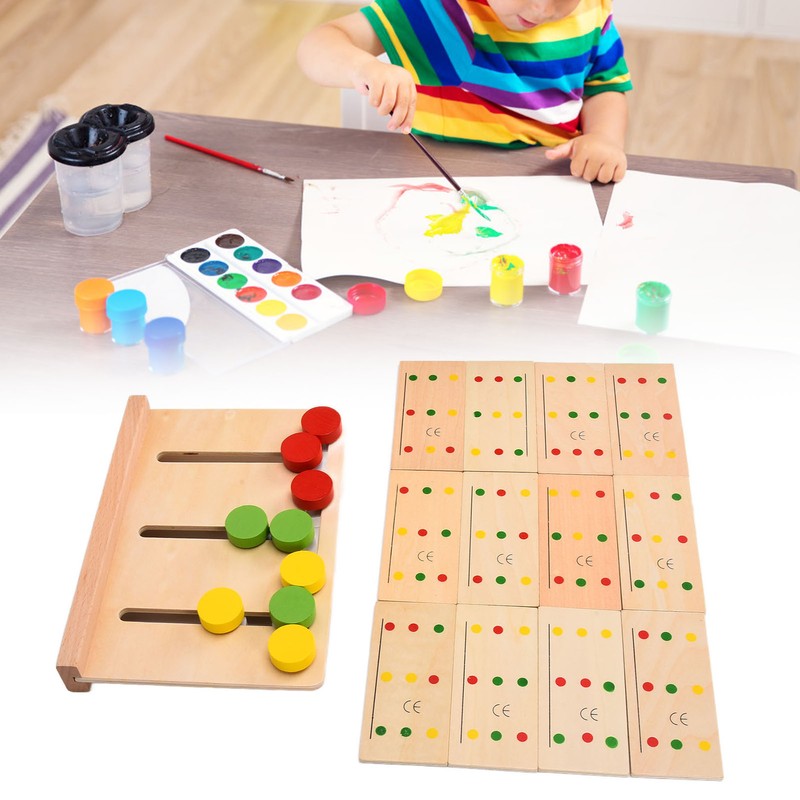 Wooden Slide Puzzle Children Funny Color Sorting Matching Logic Game