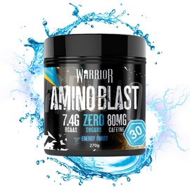 Warrior Amino Blast BCAA Powder 270g – Fruit Salad Flavour, BCAA Supplement for Muscle Recovery, Energy, Endurance, Hydration, Pre & Post Workout Nutrition - Energy Burst