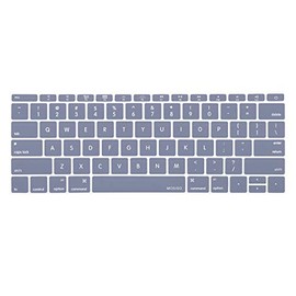 MOSISO Silicone Keyboard Cover Protective Skin Compatible with MacBook Pro 13 inch 2017 2016 Release A1708 Without Touch Bar & Compatible with MacBook 12 inch A1534, Lavender Gray