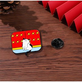 Cartoon Cats Walking On The Wall Brooch Enamel Lapel Pin Set Chinese Style Building Cat Brooch for Backpacks Hats Clothes Decor Alloy Cat Enamel Spring Brooch Pins Fashion Jewelry