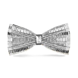 Vittorio Farina Jeweled Bow Tie - Solid: Silver (BJ 02)