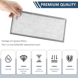 Fits for Whirlpool W10208631A Microwave Grease Filter - Approx 13" x 6" (2-Pack) by AMI PARTS