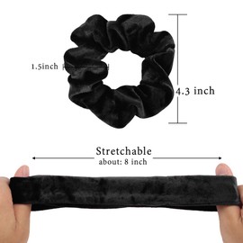 Semato Hair Scrunchies Velvet Elastics Scrunchies Hair Ties for Women Girls Hair Elastics Ponytail Holder Christmas Scrunchies Girl Accessories Elastic Hair Bands Scrunchie… (Blue)