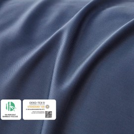 YnM Cooling Bed Sheet Set with 100 Percent Rayon Derived from Bamboo, 400TC Fabric with 1 Pillowcase and Flat Sheet, Deep Pocket Fit 19'', Silky-Soft & Sweat Wicking, 3 Piece (Twin XL, Blue Grey)