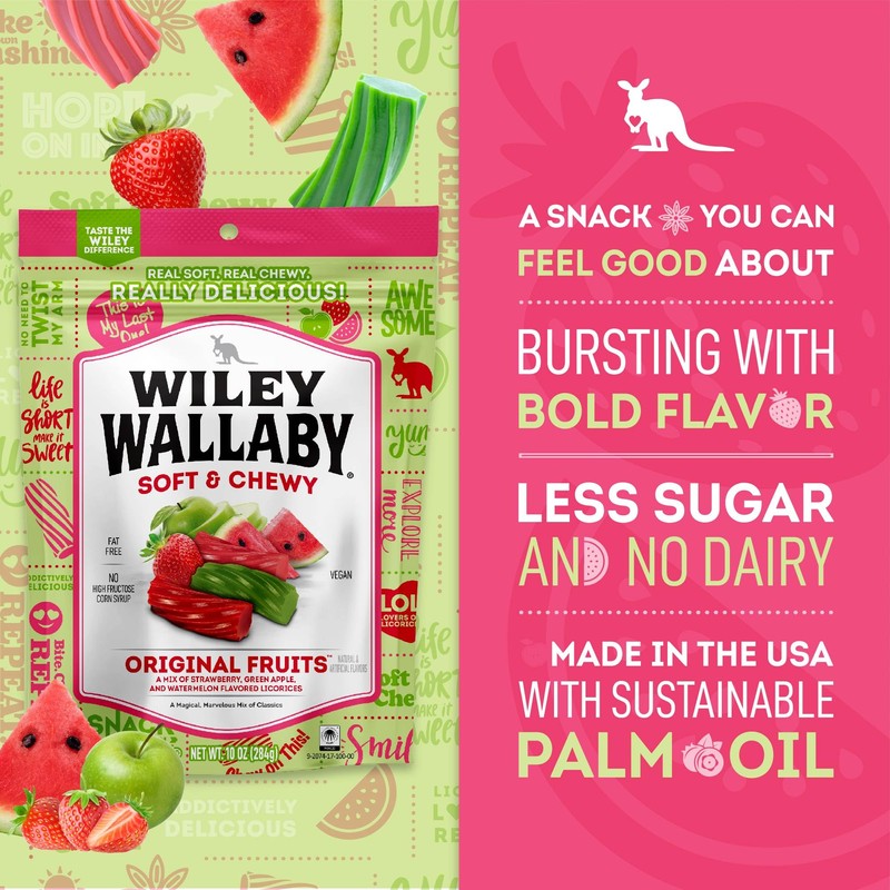 Wiley Wallaby Licorice 10 Ounce Classic Gourmet Soft & Chewy