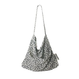 MASMARULEZ] Korean Eco Shoulder Bag Lightweight Striped bag 3 Pockets_Black flower