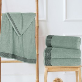 Belizzi Home Ultra Soft 4 Pack Oversized Bath Towel Set 27x54 inches, 100% Cotton Bath Towels, Highly Absorbant Compact Quickdry & Lightweight Towel, Ideal for Gym Travel Camp Pool - Jade