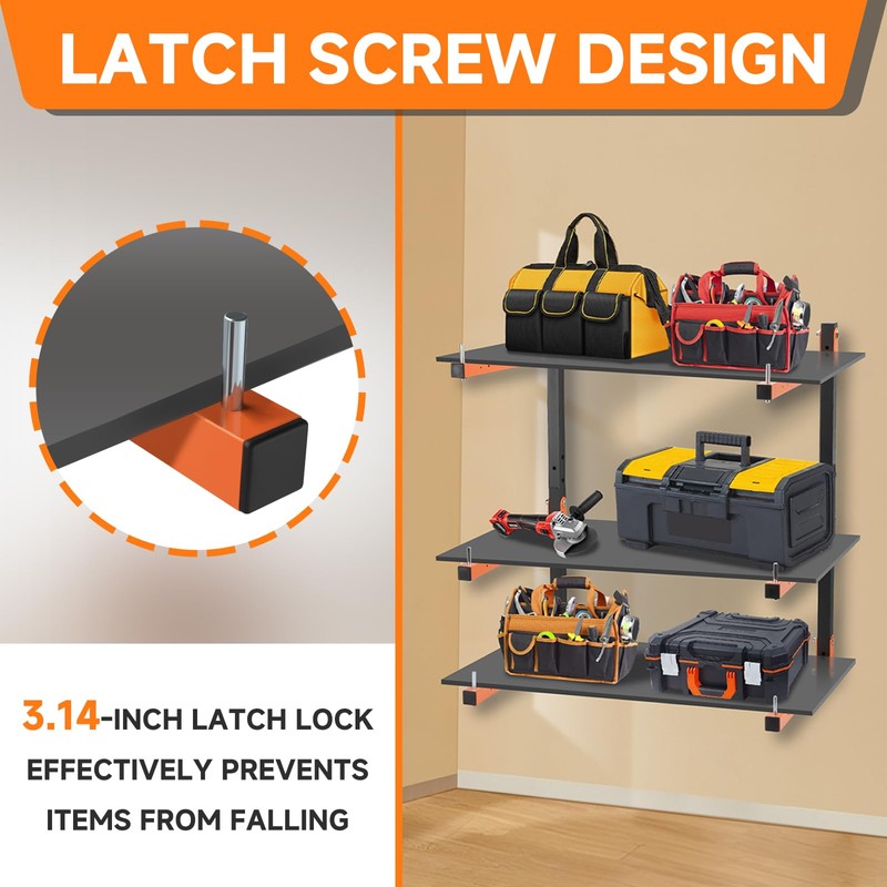 6 Pack Lumber Rack Wall Mount, Heavy Duty Wood Storage