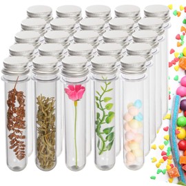 60Pack Plastic Test Tubes with Caps, 45ML Bottles Clear Bath Salt Tubes, Candy Storage Vials for Scientific Experiments, Party Favors, Decorate The House