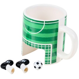 Winkee - Fußball Tasse I Der Sportliche Kaffee Pott für Fußball Fans I Teebecher mit Spielfunktion I Ligaspiel beim Kaffeeschlürfen