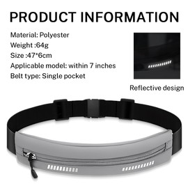 CATOR 1 pcs Laufgürtel für Handy Handytasche Joggen: Lauf Gürteltasche Flache Bauchtasche Damen Herren Jogging Gürtel Running Belt Lauftasche Sportgürtel Hüfttasche zum Laufen Fitness Reisen - Grau