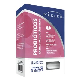 Maklen Probioticos Con Arandano 500mg 30 Capsulas Sabor Sin Sabor