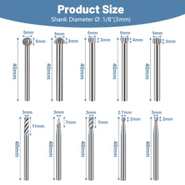LALAGO 20-Piece HSS Milling Cutter Rotary Cutter Set, Wood Carving Cutter Drill Bit Set, Milling Bits for Metal Dremel, Carbide Rotary Cutter Set for Woodworking, Carving, Drilling