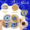 Beadthoven Evil Eye Diamond Painting Coaster Blue Gold 5D Diamond