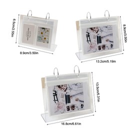 Zhichy Standing Photo Album, Tabletop Flip Photo Frame Photo Album 68 Pockets Desk Calendar Album Mini Poster Frame Acrylic Display Sign Holder,Large