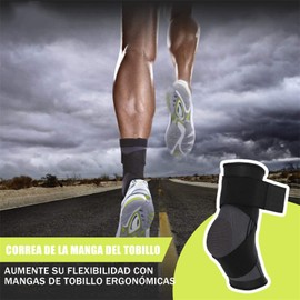 1 Par Tobillera para Esguince Ortopédica, Tobilleras Deportivas de Compresión, Ajustable , Antideslizante Soporte de Tobillo Súper Elástico Transpirable，para Fitness、Tensión en el Tobillo 、Esguinces y Alivio de Dolor de Hinchazón (Negro -L)