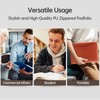 Zippered Padfolio A4 PU Leather Portfolio Organizer with Calculator for