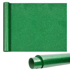 Plotter Film Textile, Glitter Heat Transfer Vinyl 30 cm x 100 cm, Flex Film Plotter for Textiles, Transfer Film for Iron-On DIY T-Shirt, Fabrics, Craft Projects (Green)