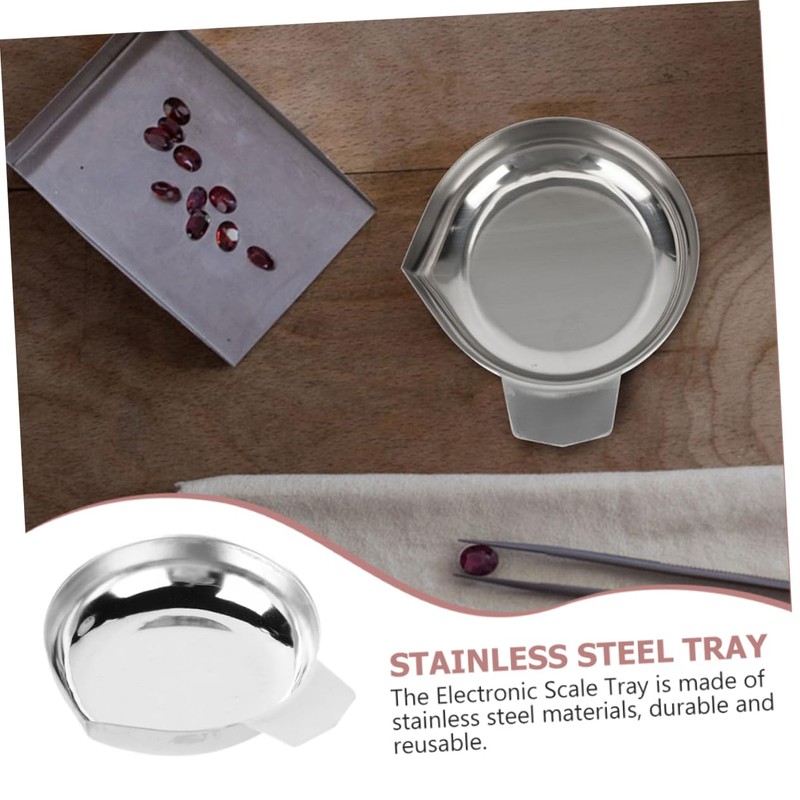 OHPHCALL 3pcs Jewelry Scale Trays Digital Scale Pans Stainless Steel