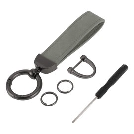 A ABSOPRO Car Keychain Universal Key Chain with Ring for Key Fobs for Home for Women Zinc Alloy Gray 1 Set
