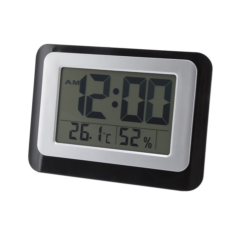 Digital Clock Large Display Blue Backlight Temperature Humidity Function Wall