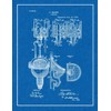 Urinal Patent Print Blueprint with Border (5" x 7") M13857