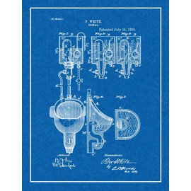 Urinal Patent Print Blueprint with Border (5" x 7") M13857