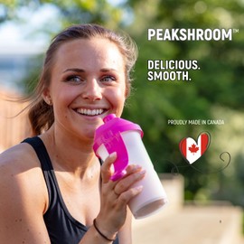 New! PEAKSHROOM Mushroom + Protein Drink Mix, PeakO2® 6-in-1 Mushroom Blend, 18g Protein, MCT Oil, Inulin, Colombian Coffee, Made in Canada