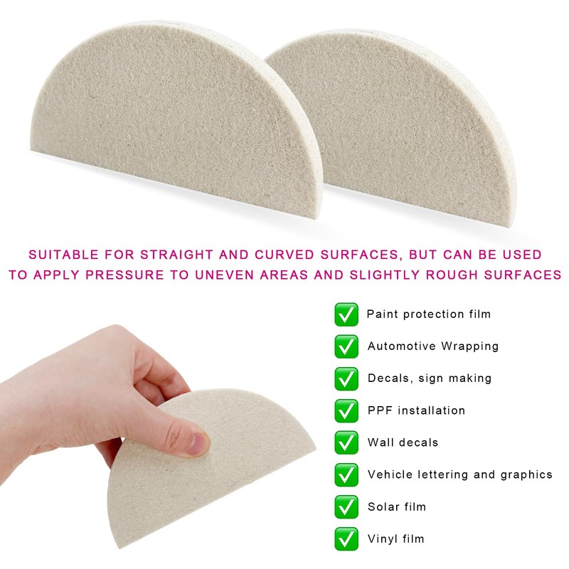 MUQIDA 2PCS Wool Felt Squeegee Window Tint Tools, Soft Scratch