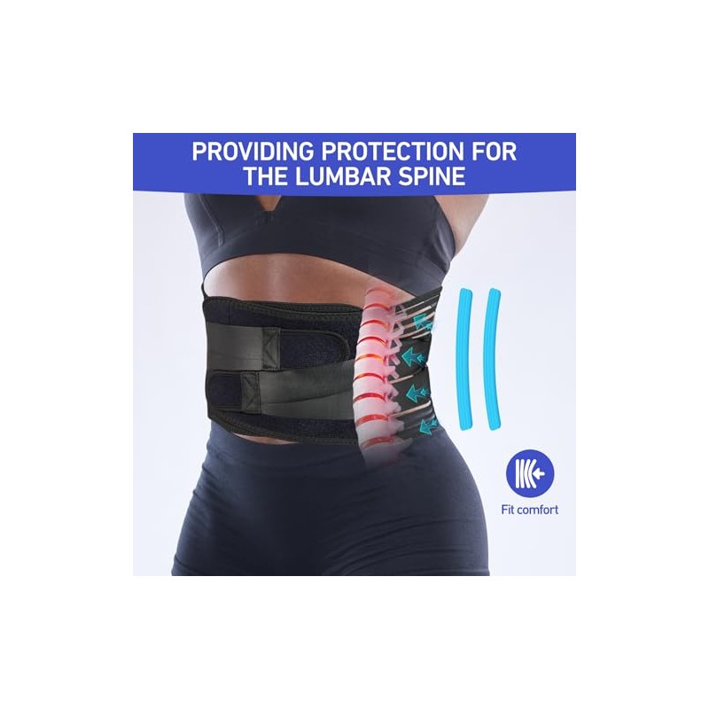 Back Brace for Men Women, Lower Lumbar Pain Brace, Adjustable