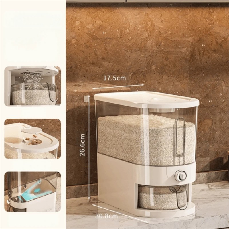 5KG Rice Dispenser for Kitchen Storage – Sealed Dry Food