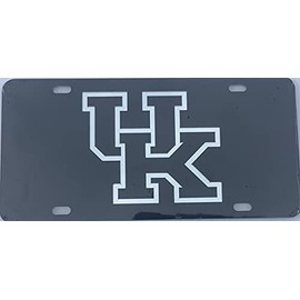 Dixie Dawgs Kentucky Laser Cut License Plate Car Tag UK Wildcats Black Silver Mirror