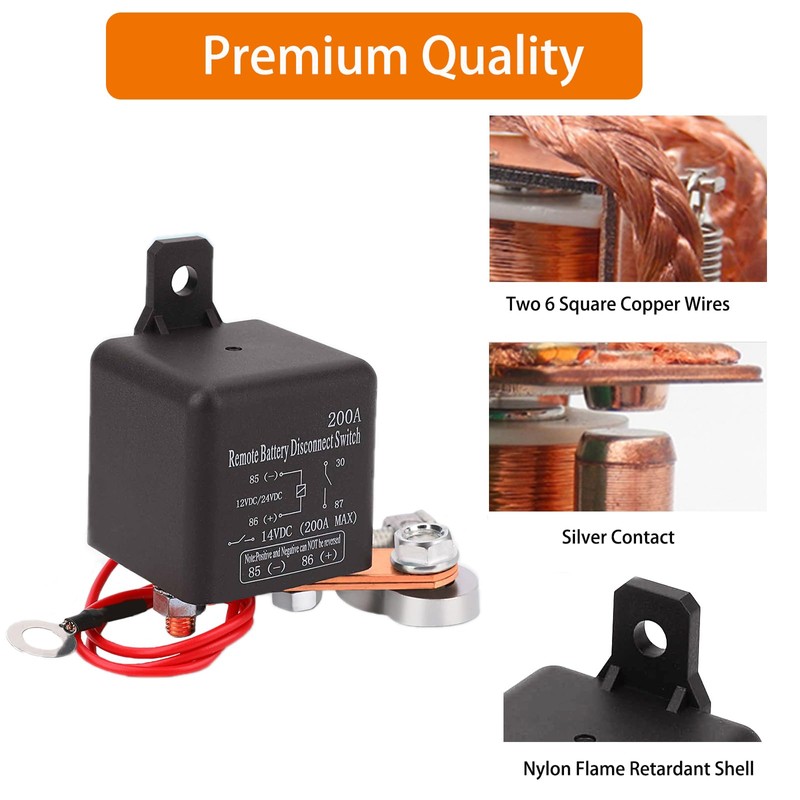 CXBB DC12V 200A Remote Battery Disconnect Switch Kill Switch for